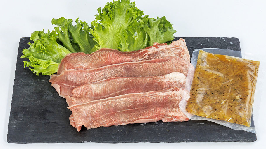 たて切り 豚タン 焼肉用特製ネギ塩タレ付